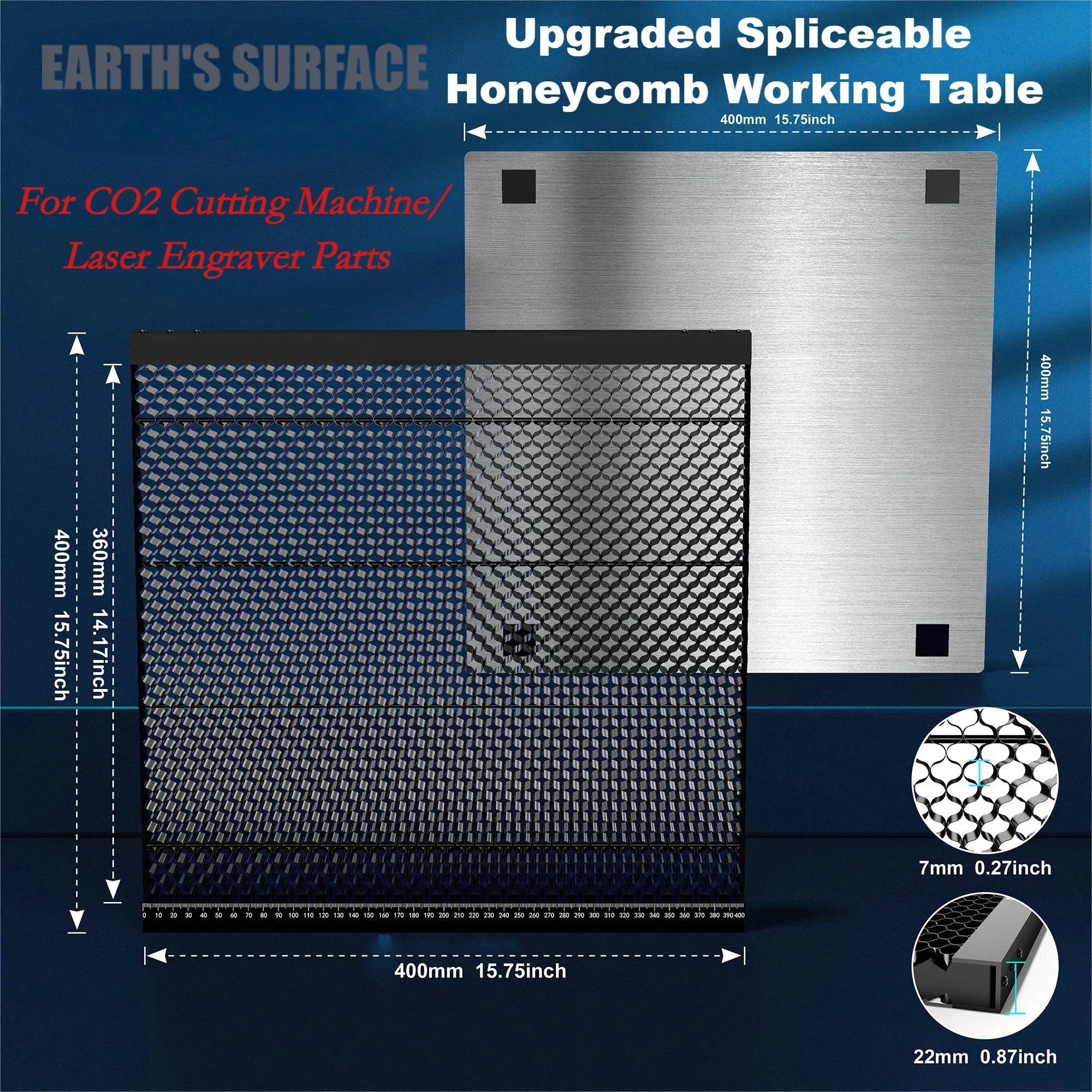 ES-Laser Engraver Parts Upgraded Spliceable Honeycomb Working Table 300x300/400x425/500x475mm Workbench For CO2 Cutting Machine