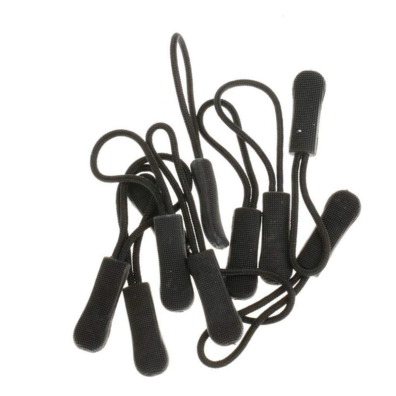 60 Anti-Slip Zipper Puller, Zipper, Zipper Extension Trailer, Practical And Robust For Back Pack, Jacket, Etc.- Black