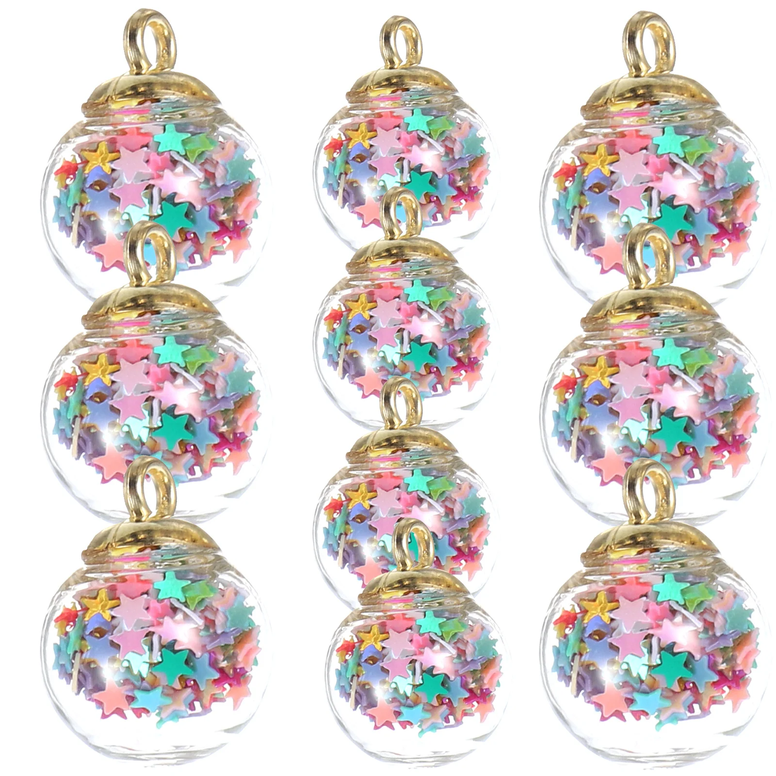 

10Pcs Round Glass Pendant Charms DIY Jewelry Findings for Necklace Earring Bracelet Sweater Chain Craft Decoration Hanging