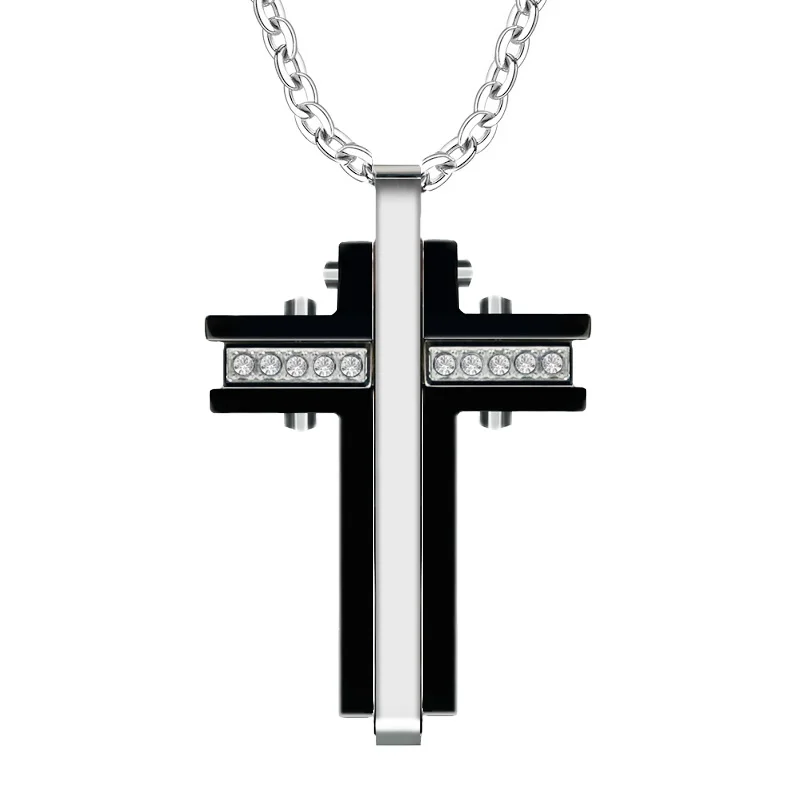 YAFFIL Sells Hot European And American Fashion Stainless Steel Men And Women Necklace Crucifix Does Not Fade Pendant