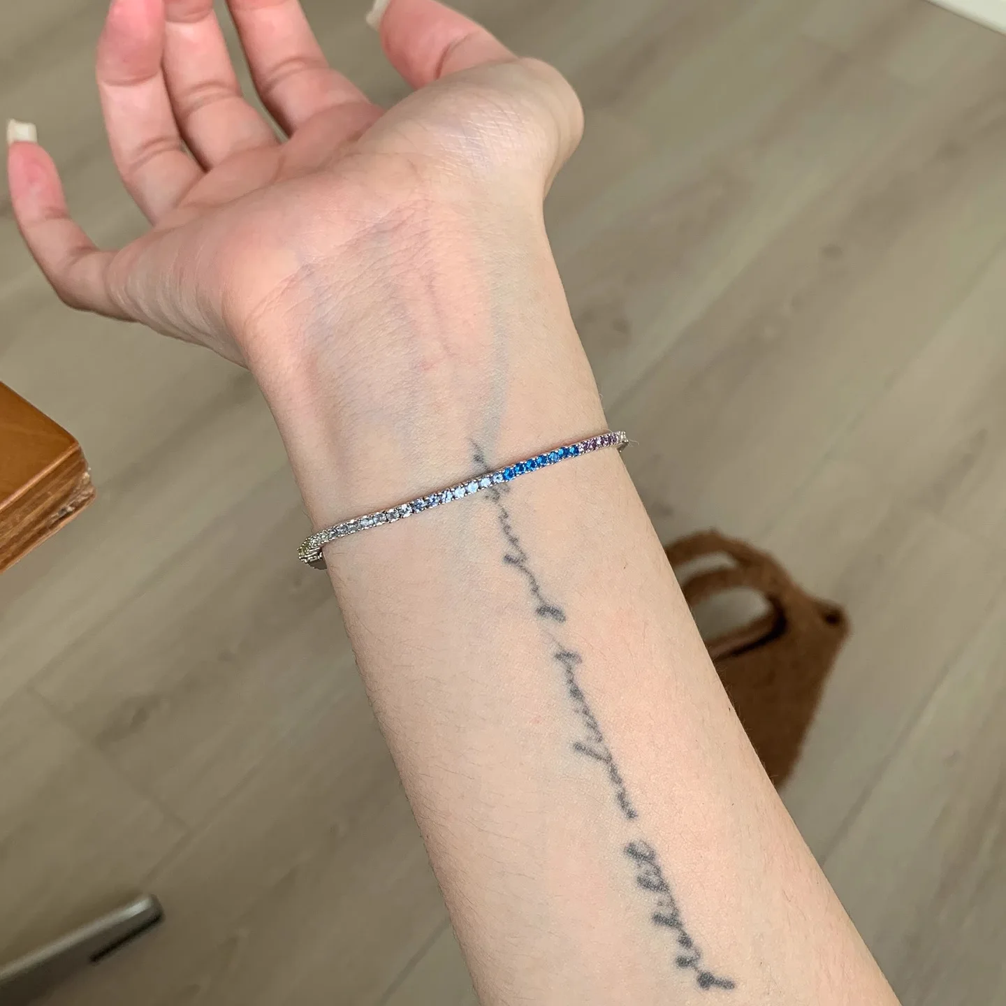 

Vintage Rainbow Cubic Zirconia Bracelet Silver 3mm Tennis Ball Chain Jewelry Women Birthday Gift