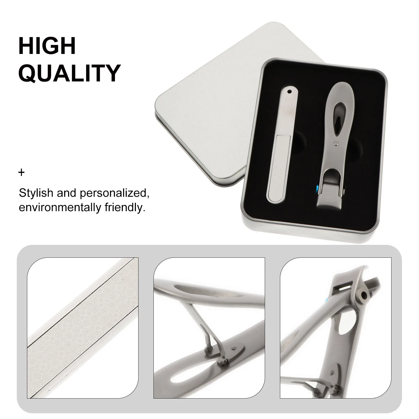 

2pcs Stainless Steel Trimmer Clipper Kit Manicure Pedicure Tool Set For Home Travel Nail Grooming Tool Nail Trimming Kit