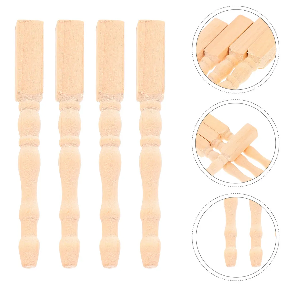 

12 шт. неокрашенных деревянных мини-ножек для стола, масштаб 1:12, запасные части для кукольного домика, для мини-стола, обеденного стола, стула