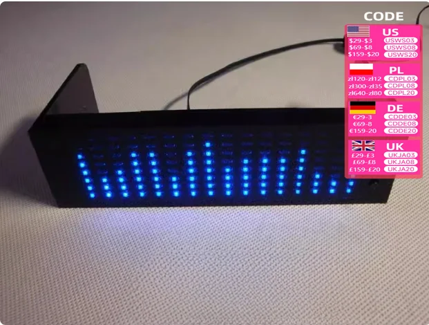 AS1608 Music Spectrum Display Microcontroller Level Indicator DIY Kit Electronic Manufacturing LED Light Cube