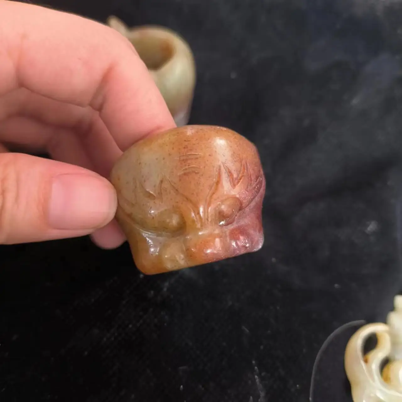 

1pcs/lot Natural Hetian Jade Ring Carved dragon tiger human face animal Simple and charming collection precious accessories gem