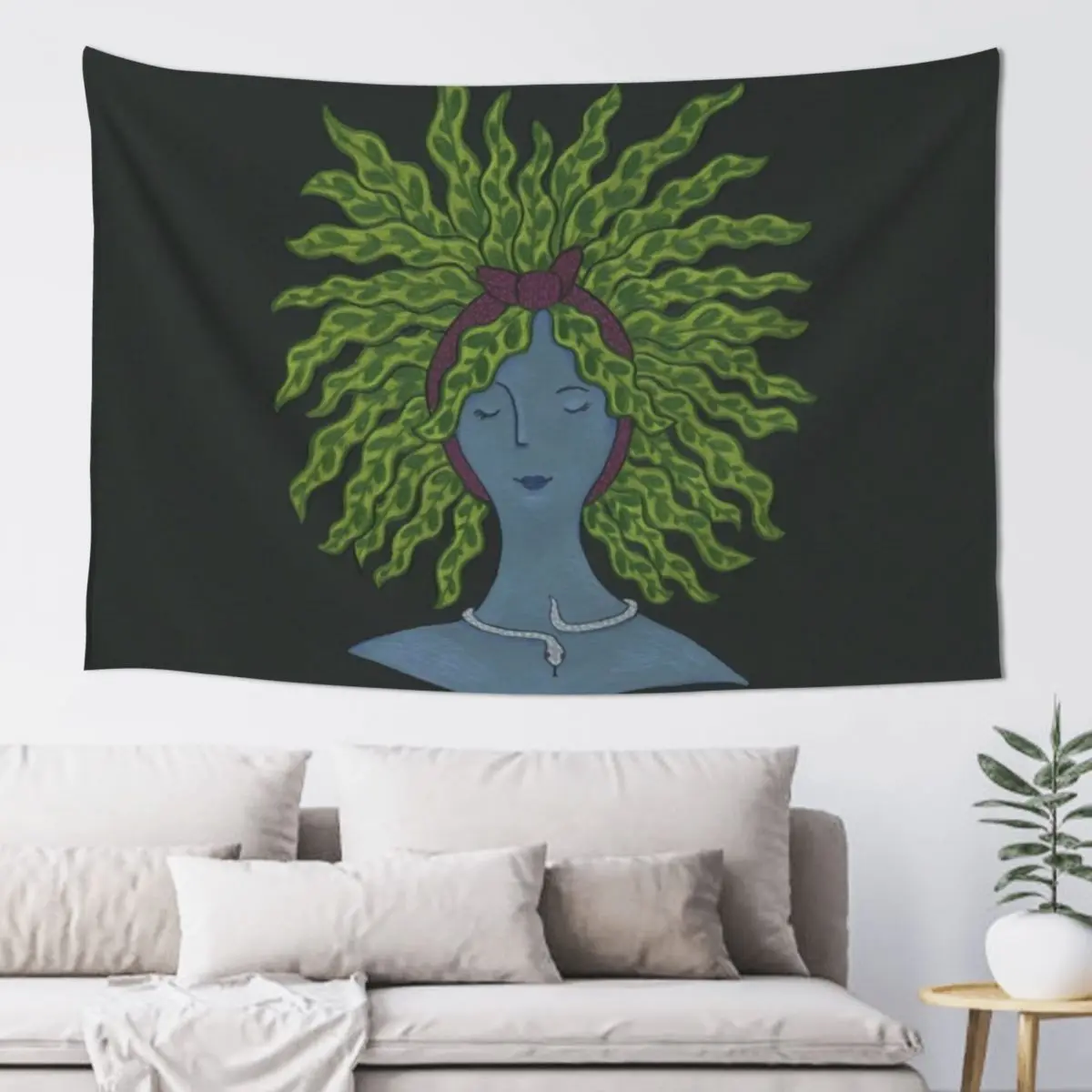 

Medusa, My Rattlesnake Plant Tapestry Cute Room Things Room Decorating Aesthetic Room Decorations Anime Decor Tapestry