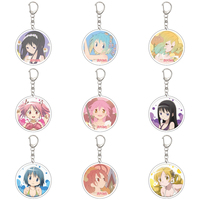 55MM Anime Puella Magi Madoka Magica Keychain Miki Sayaka/Tomoe Mami/ Sakura Kyouk Key Chain Acrylic Model Plate Christmas Gifts