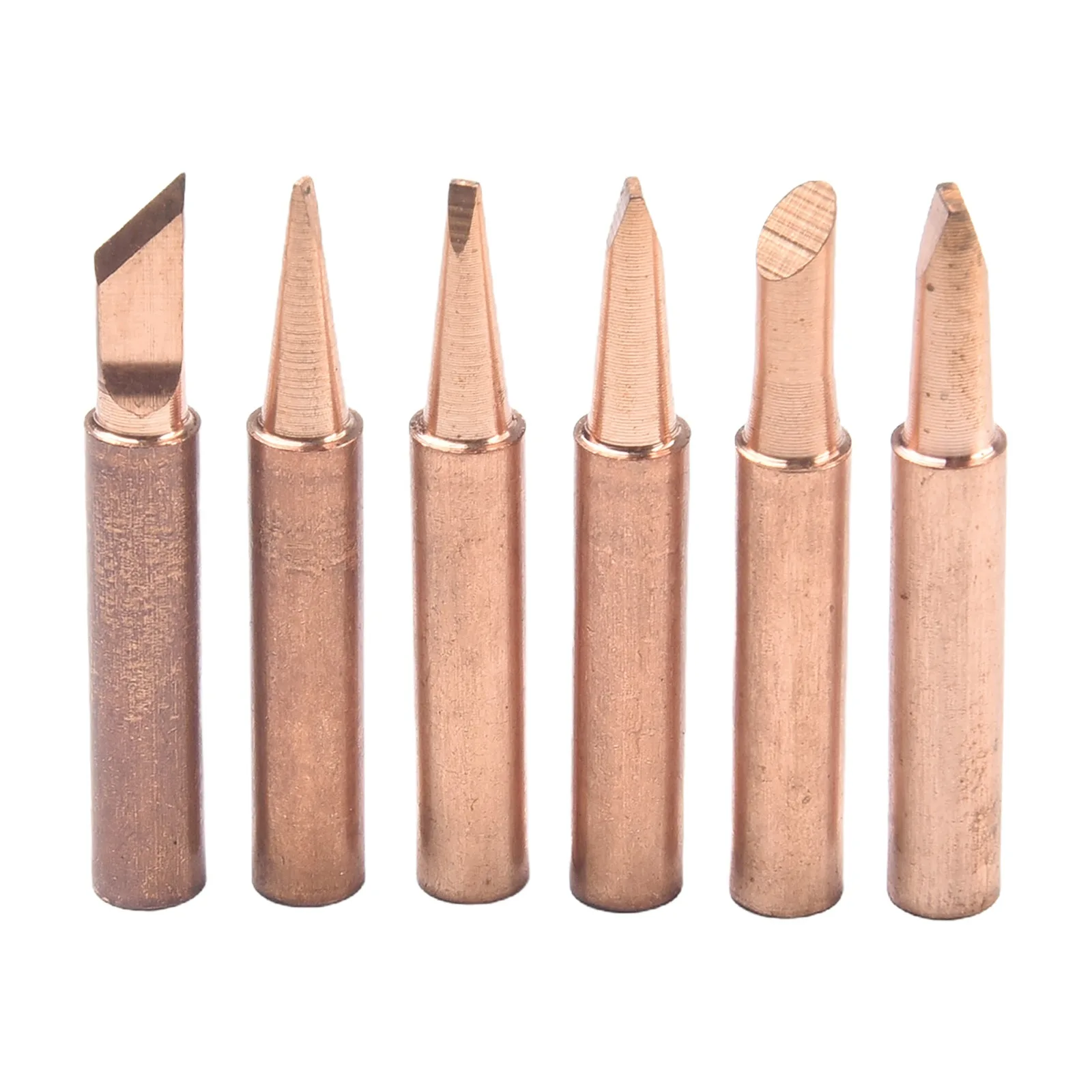 12Pcs 900M-T Pure Copper Soldering Iron Tip Lead-free Solder Tips Welding Head Soldering Tools For 936 Rework Station