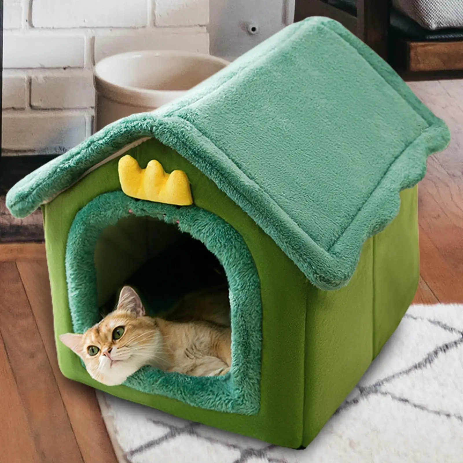 Cats Bed Sleeping House Warm Cats Cave Kitten Shelter Cat Tent Washable Cats Hut Comfortable Kennel Removable for Pet Supplies