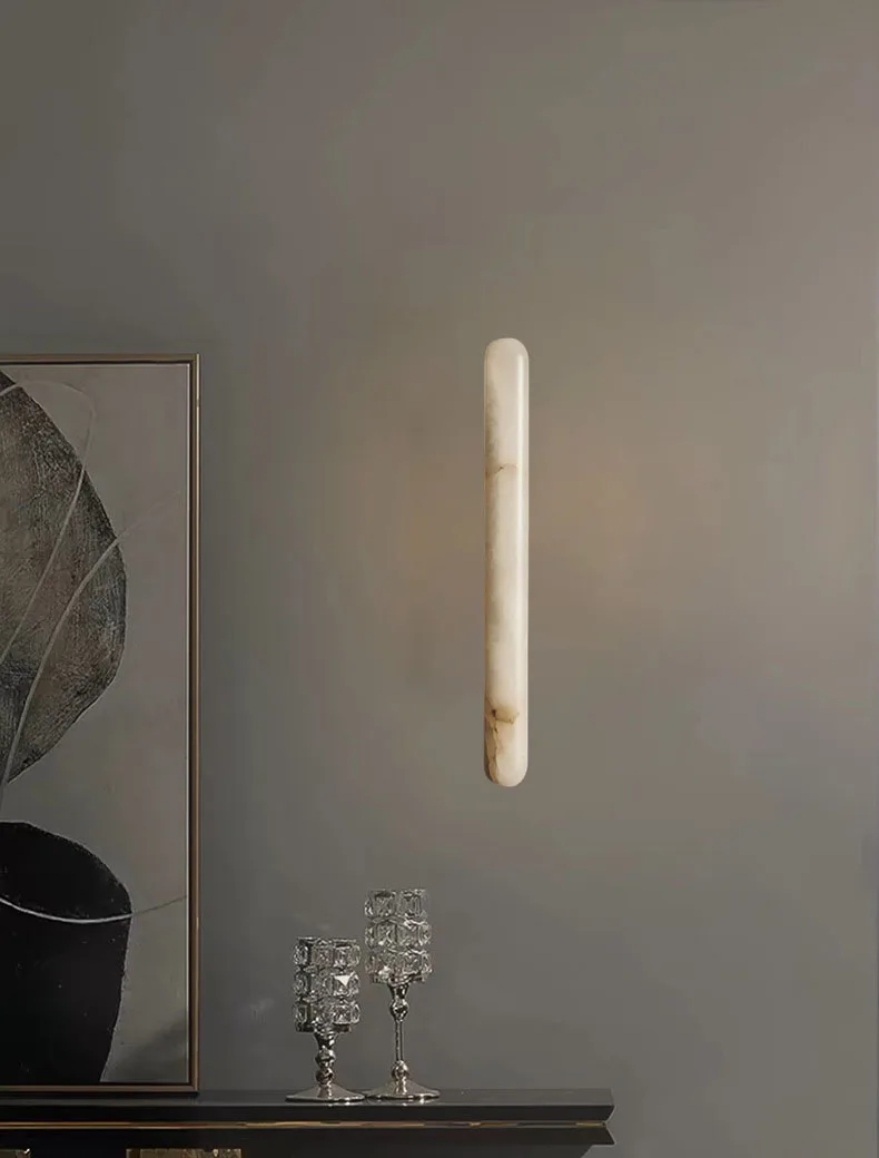 Minimalist Natural Marble Wall Lamp 40 60CM