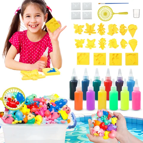 3D Magic Gels Kit DIYFairy MagicWaterElf Ocean Mold Companion Animal Kit Aqua Fairy Gel Toy Set Handicrafts Kids Children Gift