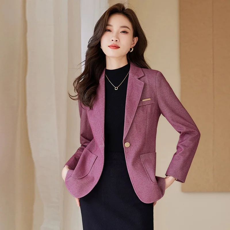 

High Quality Fabric Blazers Femininos for Women Autumn Winter Professional Business Work Wear Office Ladies Outwear Tops Clothes