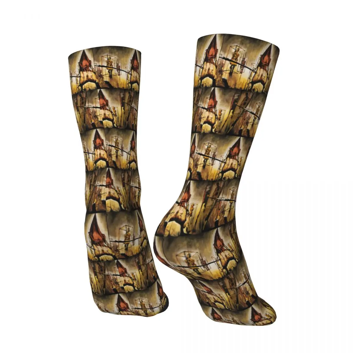 All Seasons Game Silent Hill Misty Day Socks Harajuku Sport Middle Tube Socks Hip Hop Stockings for Men Women Valentine's Day
