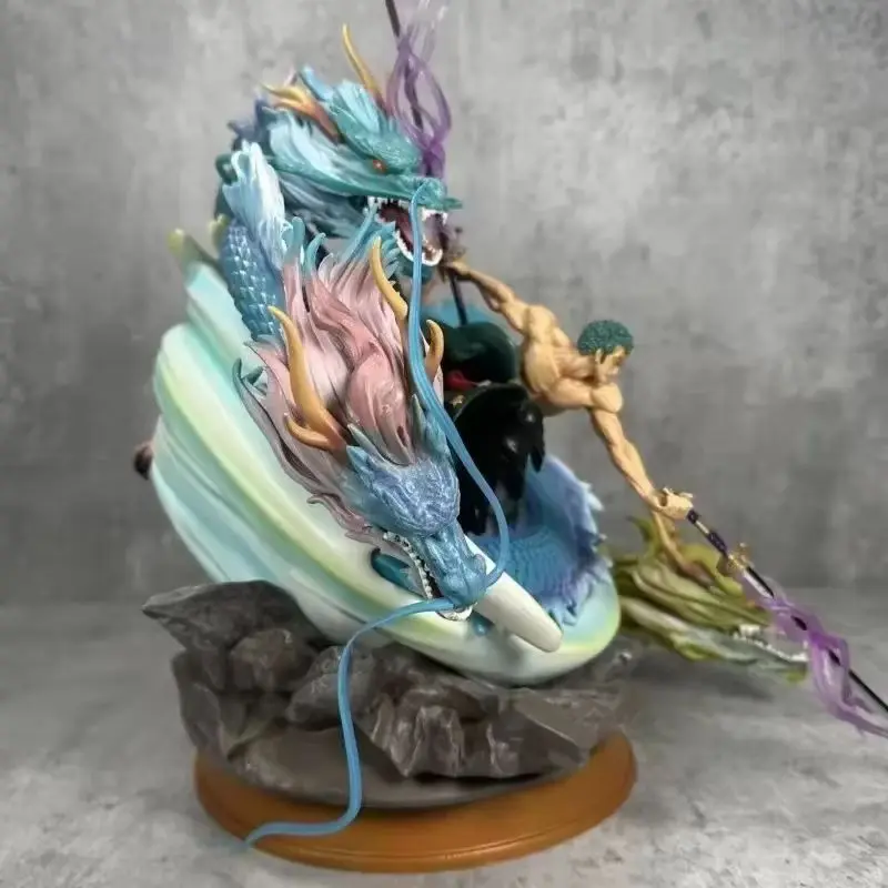 Figura de acción de One Piece Roronoa Zoro, estatua modelo de Anime de tres dragones, colgante de decoración de escritorio, regalo Ideal para niños coleccionable