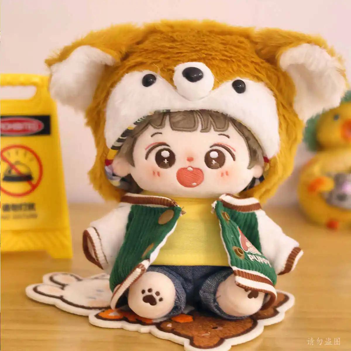 20cm  Doll Clothes Cute Fox Fashion Hood Baseball Uniform Suit Stuffed Plushies Plush Doll Accessories Anime Toy For Kids Gifts