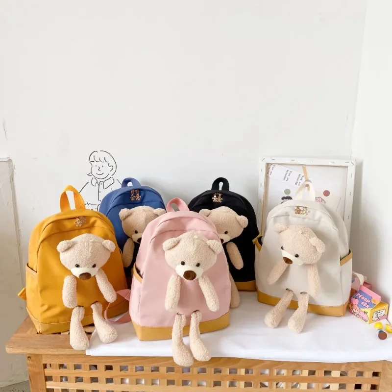 Children's Backpack Cartoon Bear Doll School Bags for Girls Boys Kindergarten Cute Shoulders Bag Toddler Gifts Mochila Infantil