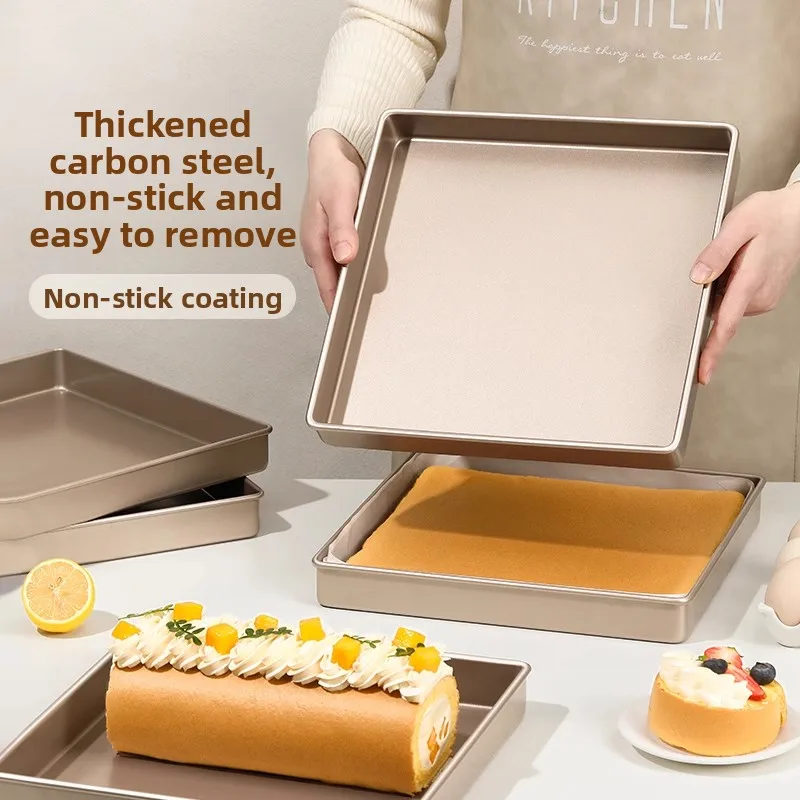 28x28 Baking Tray Cake Roll Baking Tool Square Towel Cookies Home Use Kitchen Utensils Carbon Steel Baking Mold