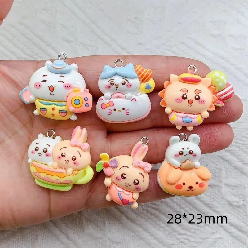 10Pcs Cartoon Animal Resin Charms Kawaii DIY Decor Accessories Earring KeyChain Necklace Trinket Pendant Jewelry Findings charms