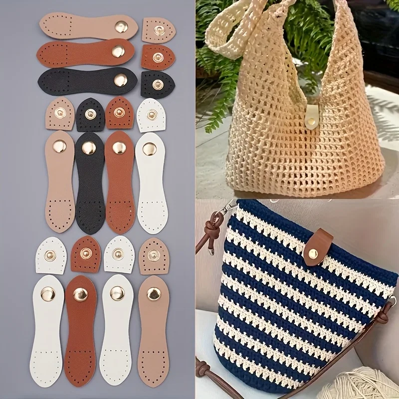 8 szt. 9cm Modne skórzane klamry do torebek, ręcznie robione guziki, zapięcia do portfeli, klamry do etui na karty, akcesoria do torebek DIY