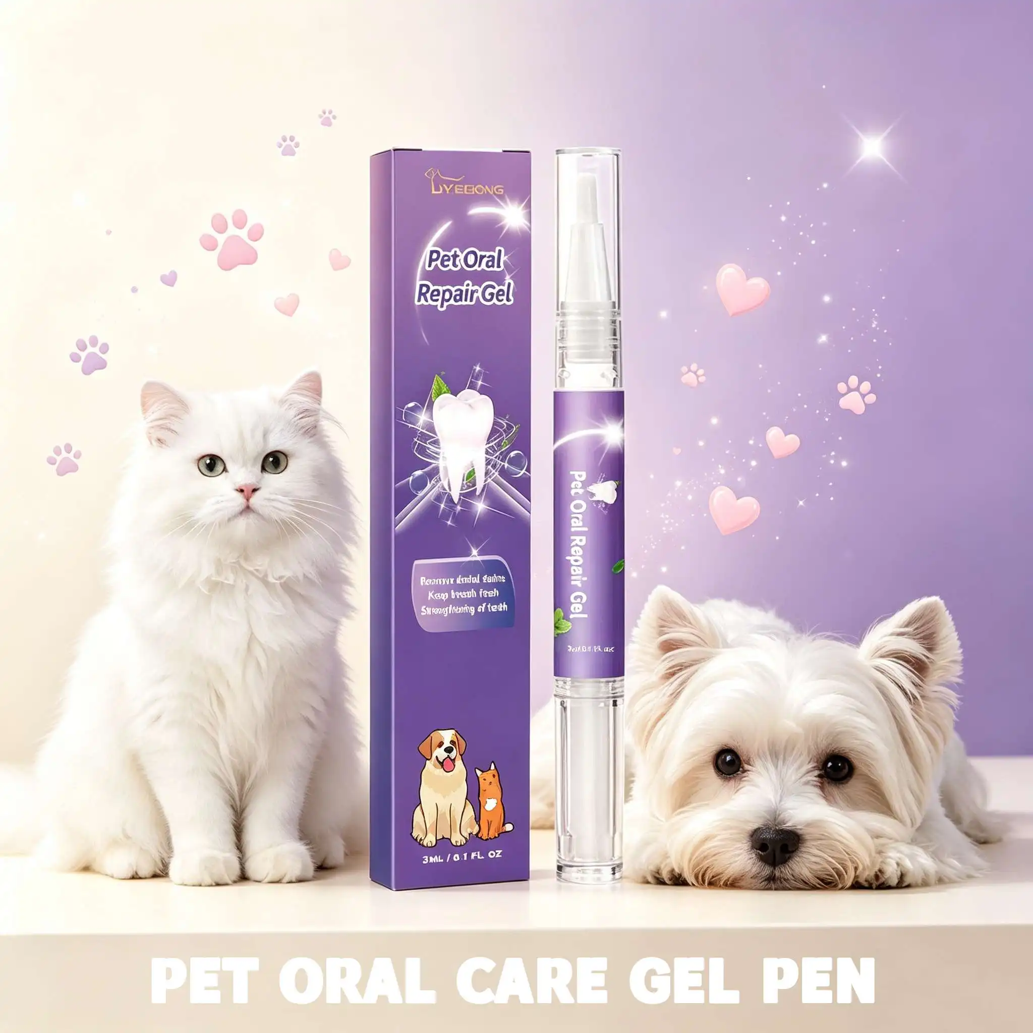 Pet Dental Care Gel 3ml For Dogs And Cats Fresh Breath Tartar Control Deodorant Soothes Gums Redness Gentle Pets Teeth Clean Pen