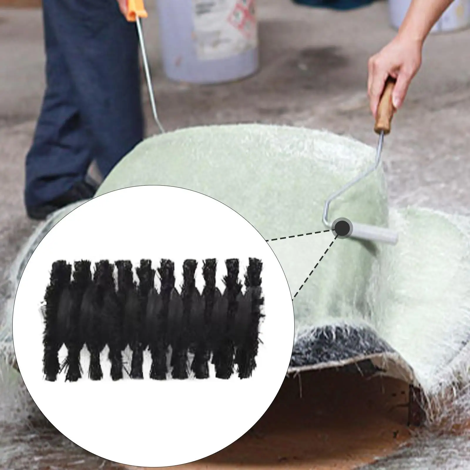 Replaceable Artificial Fur Roller Refill Bubble Removal Tool for Fiberglass Tub Shower Home Projects