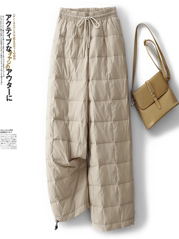 Trendy Thiened Calças de algodão retas Casacos femininos Inverno Faionable Dstring Europeu Sle Winter Thi Cotton Tro...