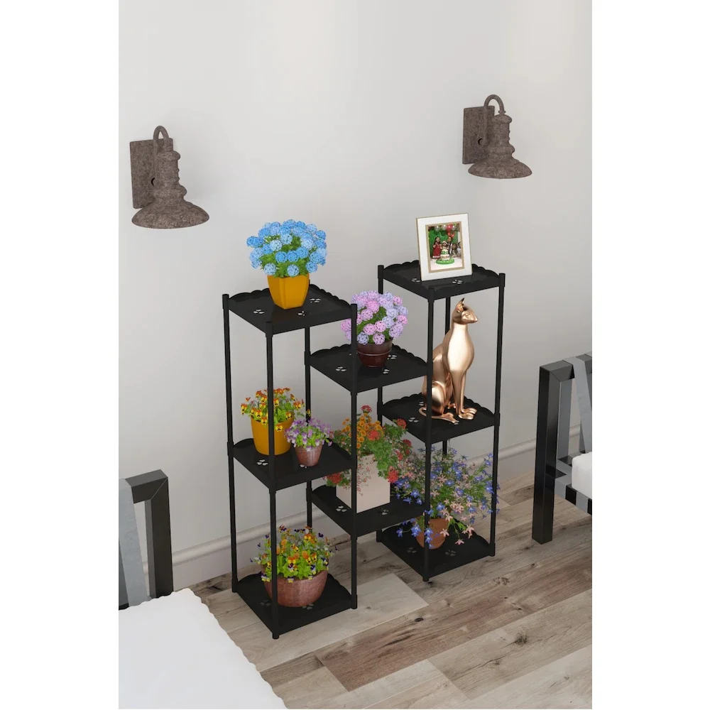 By 8 Shelves Plastic Decorative Çiçeklik Flower Pot Stand Flower Garden Plant Rack Outdoor Furniture Home Accessories