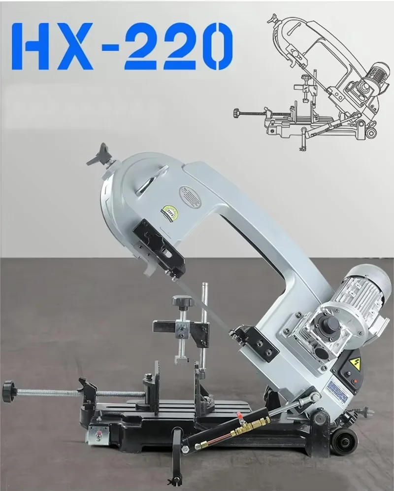 HX220 Band Saw Machine Small Saw Machine Metal Cutting Household Vertical and Horizontal Electric Profile Rebar Cutting Machine