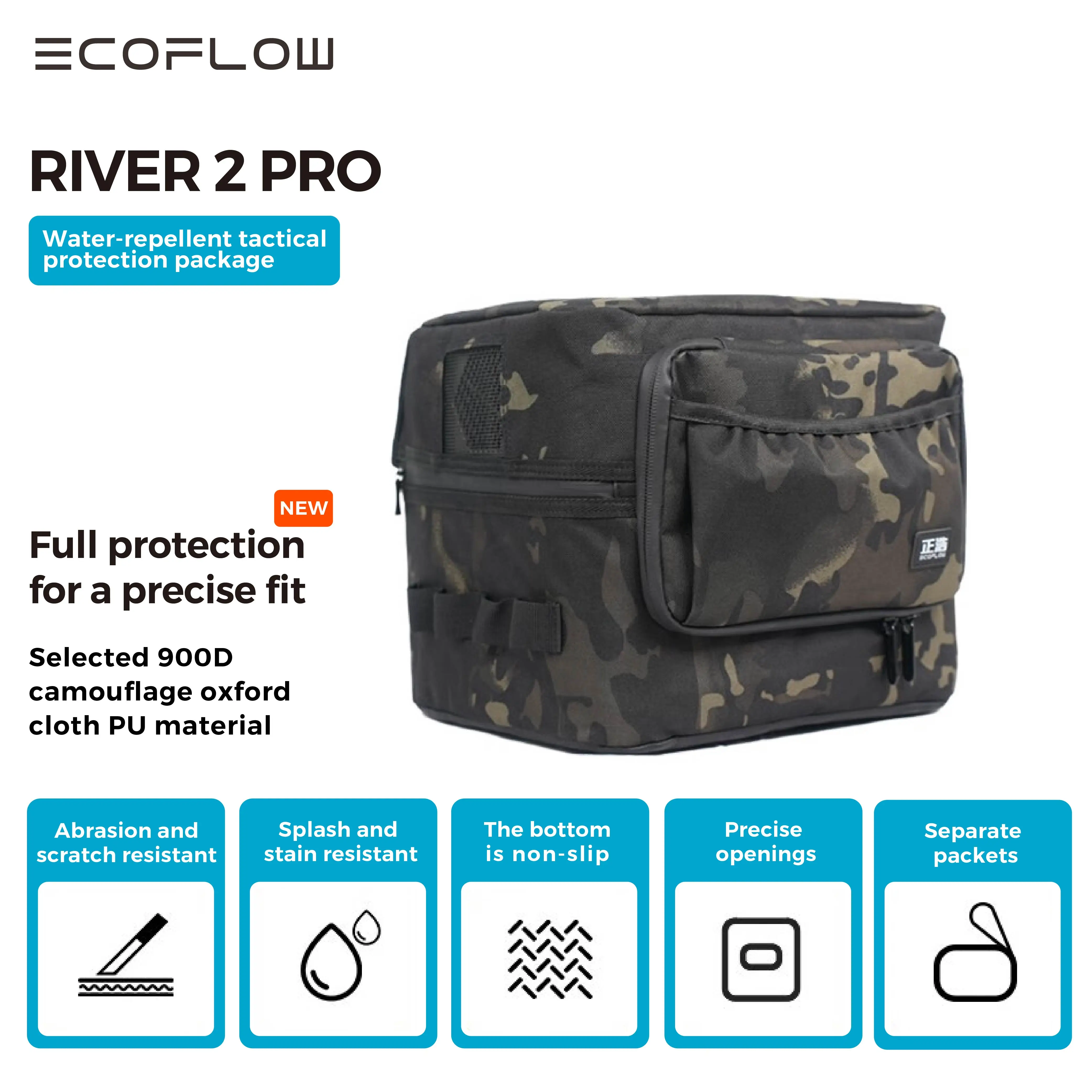 

Камуфляжная сумка ECOFLOW River 2 Pro, уличная Водонепроницаемая Защитная сумка для источника питания