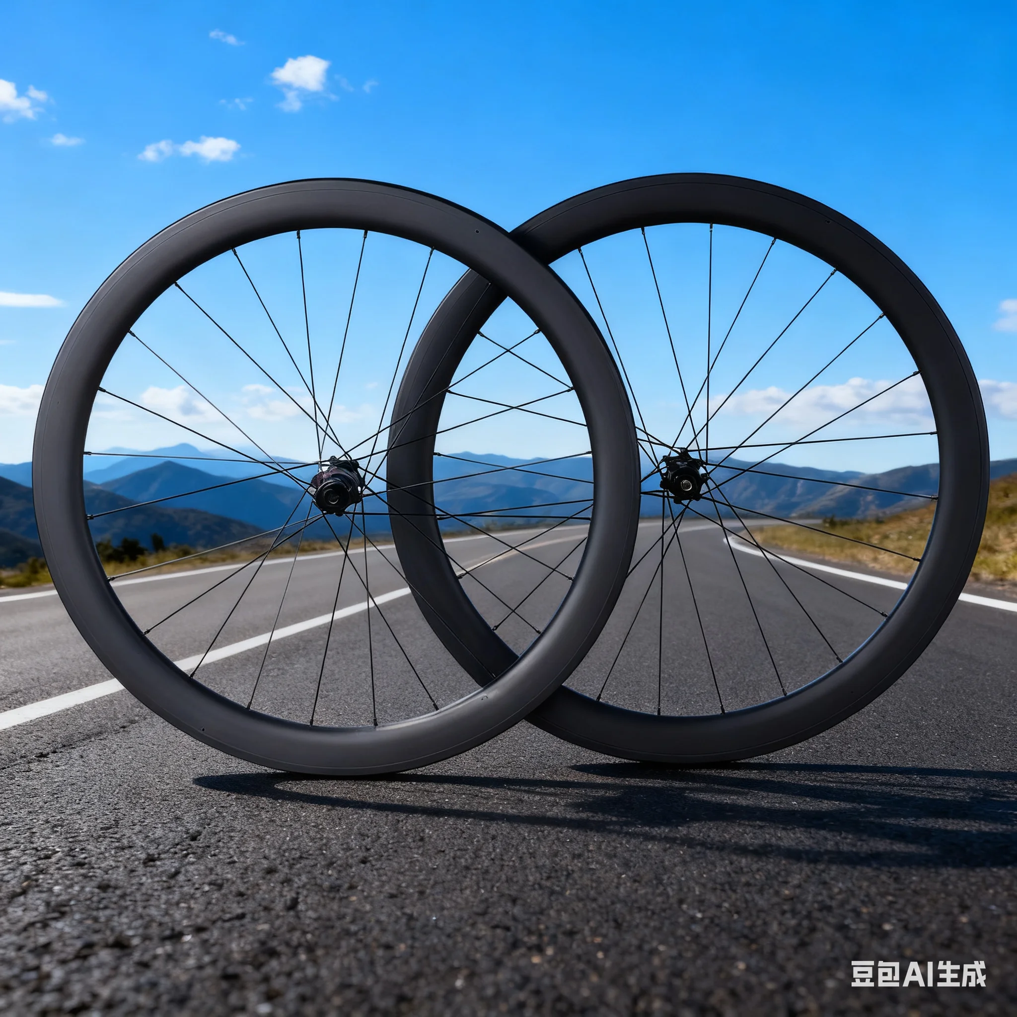 

700C NO LOGO Carbon Disc Brake Central Lock Tubeless Wheelset 24H/24H Carbon Wheels