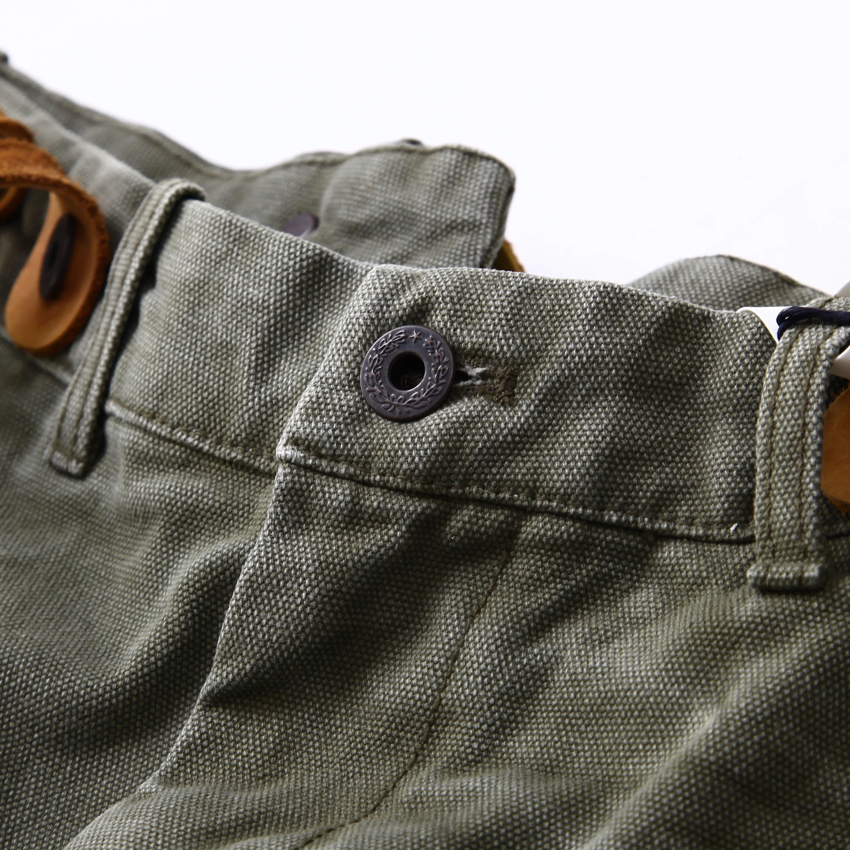 World War II Heavyweight 100% Cotton Washed Canvas Overalls - Durable Loose Straight Men's Lumberjack Casual Workwear Pants
