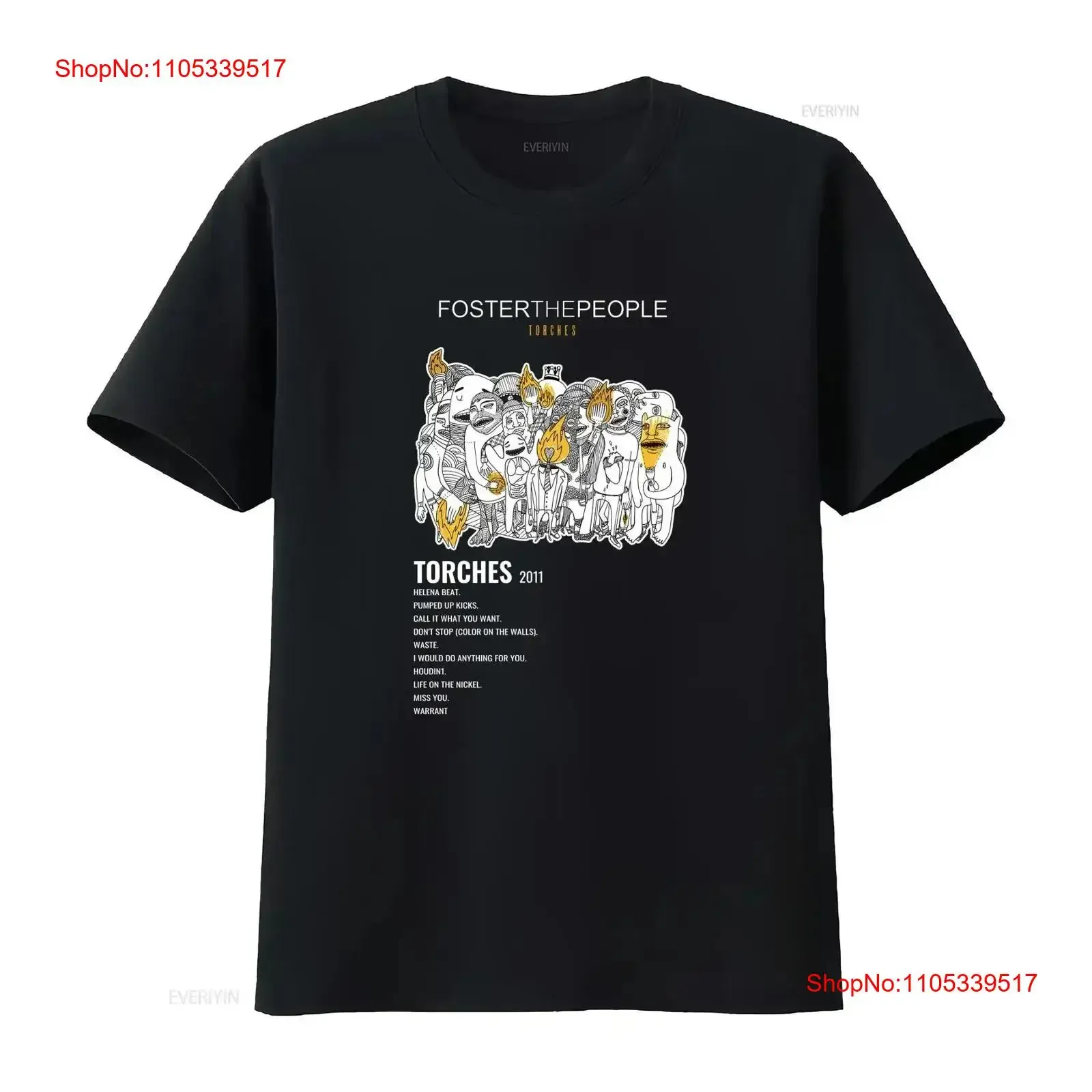 Foster The People Torches Album Heavy Cotton T Shirt vintage Washed homme Versatile streetwear designer clothes Stretched