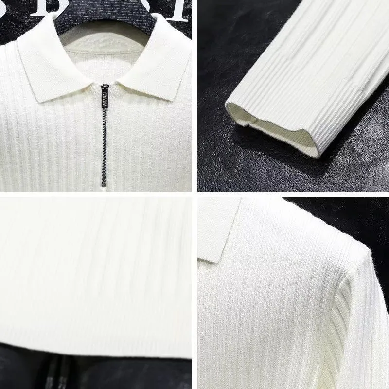 2025 musim semi dan musim gugur tren Fashion baru warna Solid tebal hangat rajut pria kasual longgar nyaman kualitas tinggi Sweater M-4XL