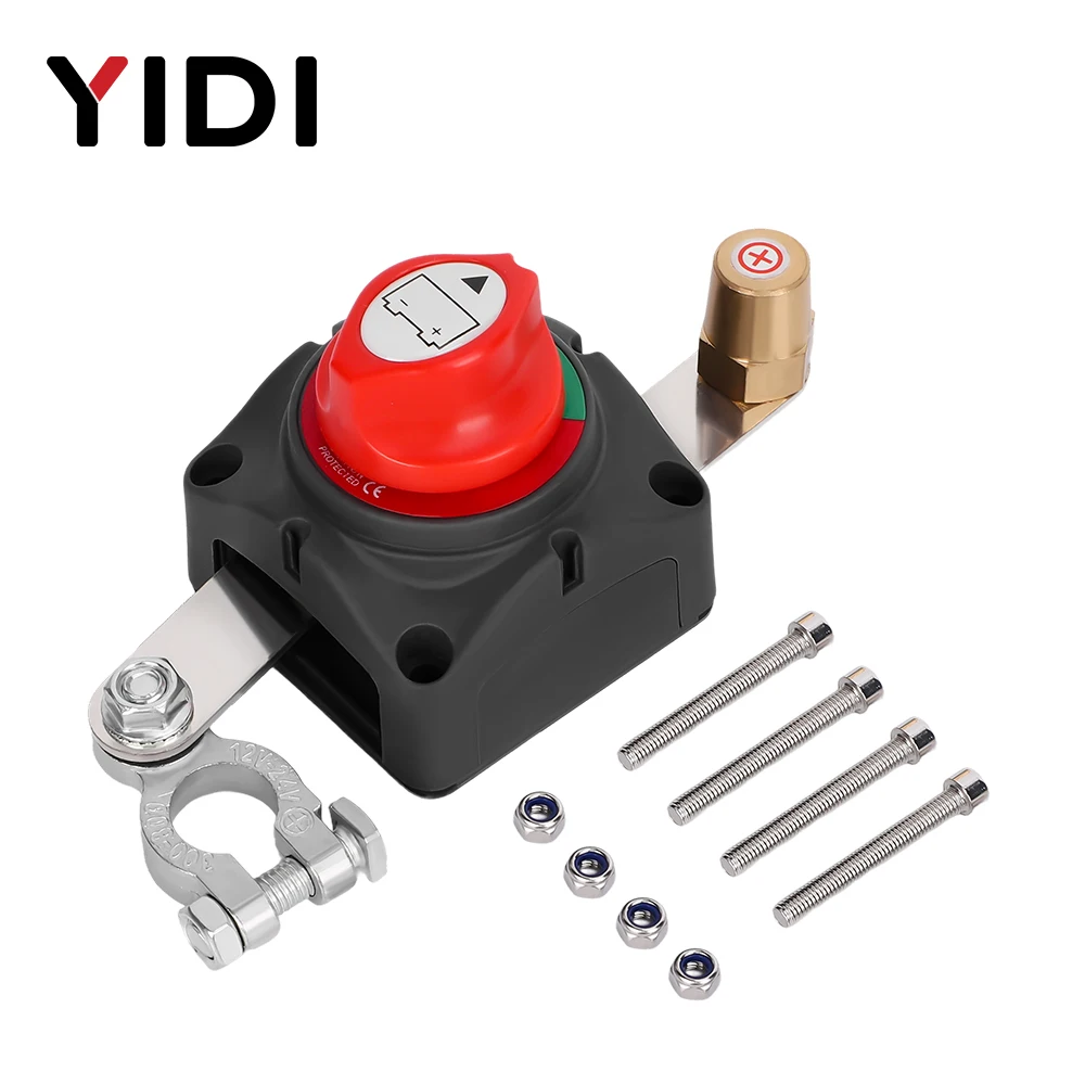 12V 275A Waterproof Battery Disconnect Switch 2 Position ON OFF Top Post Power Cut Off Isolator for Car RV Boat ATV Marin