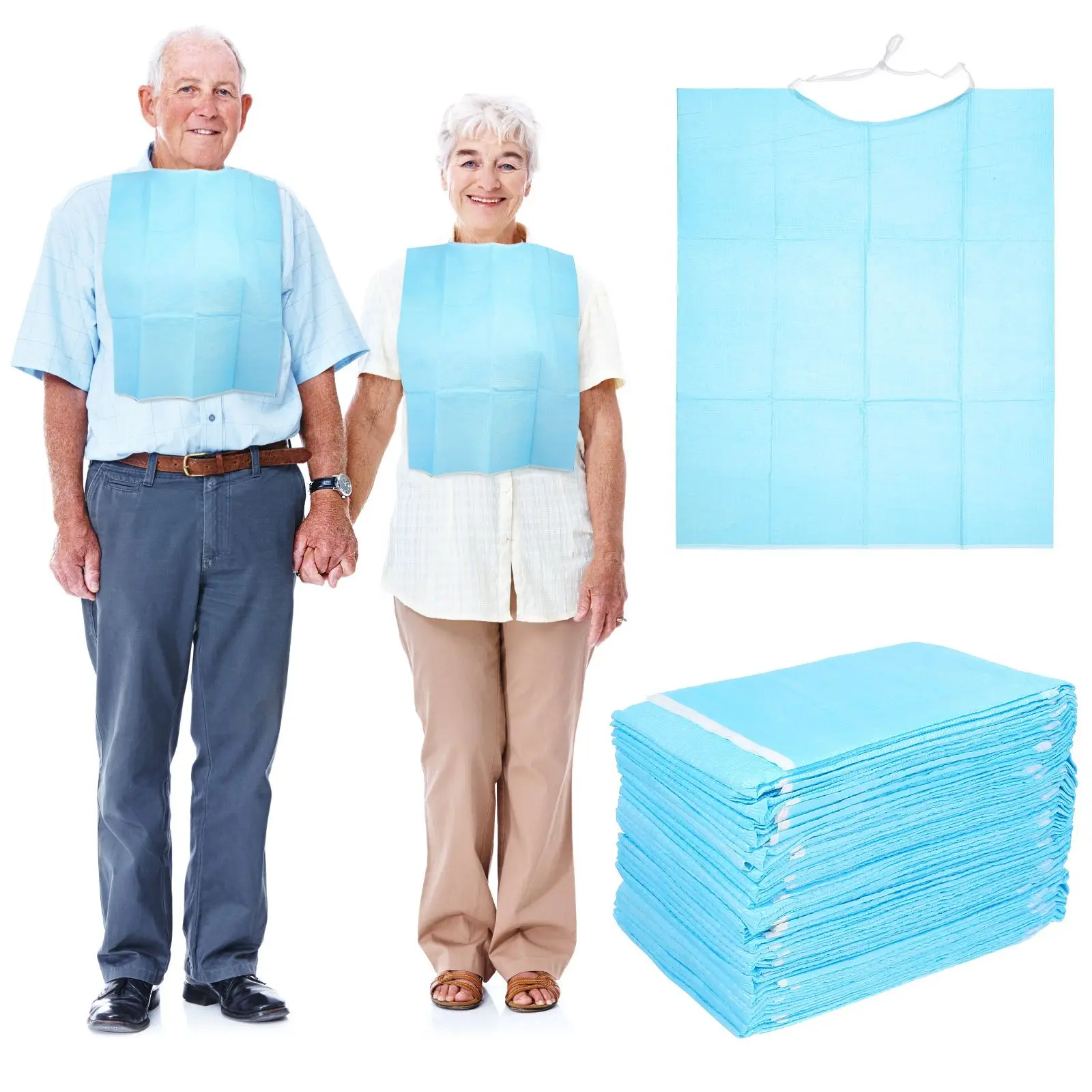 

30 Pcs Waterproof Bibs for Elders Disposable Rice Pocket Saliva Towels Portable Nursing Materials Lightweight Outdoor Use