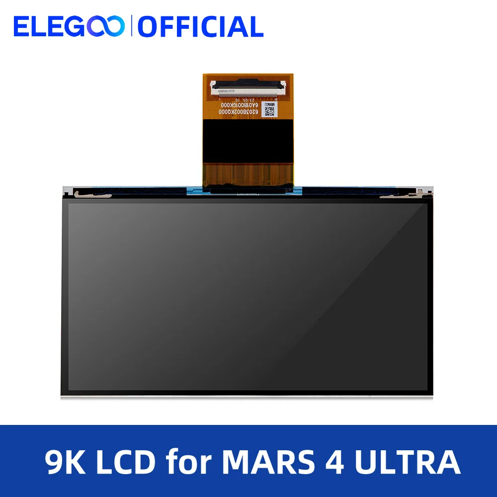 ELEGOO 7'' 9K Mono LCD Screen with 8520 x 4320 Resolution and with 9H Hardness Tempered Glass for MARS 4 ULTRA Resin 3D Printer