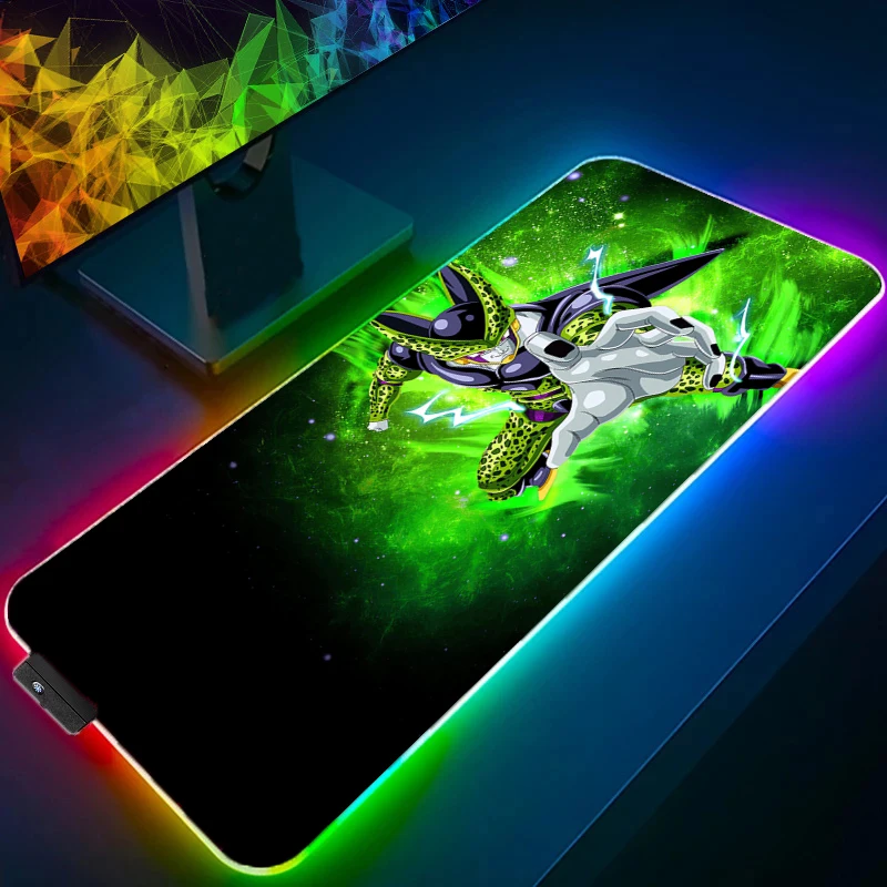 

Dragon Ball Cell Computer Mouse Pad LED Gamer Mouse Pads Gaming Mousepad XXL Desk Mause Pad RGB Keyboard Mouse Backlight Carpet