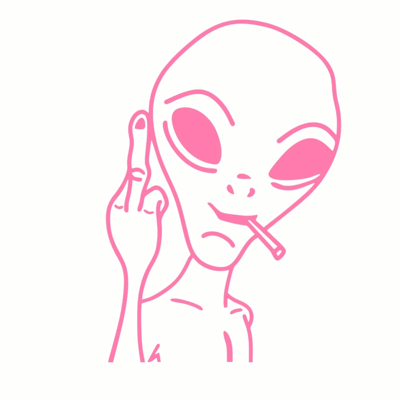 HungMieh ملصقات السيارات مضحك الغريبة شخصية Ufo الشارات الليزر ملصق فينيل سيارة ثلاثية الأبعاد سيارة التصميم الديكور 10.3X15cm #4