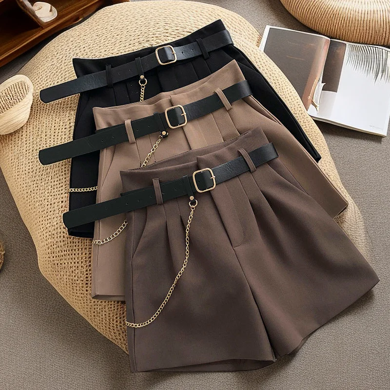 

Korea High Waist A-Line Wide-Leg Suit Shorts Women 2025 Spring Summer New Versatile Bottomed Boot Pants Casual Pants