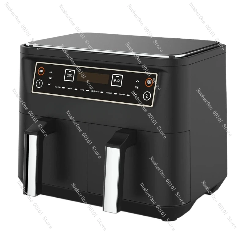 9L Touch Screen Double Air Fryer Electric Deep Fryer Oven Smart Air Fryers With 2 Independent Baskets