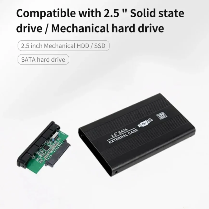 2.5インチハードドライブエンクロージャ USB 3.0 - SATA IIIアダプター、2.5インチSSD & HDD対応 外付けハードドライブエンクロージャ PC/コンピューター用
