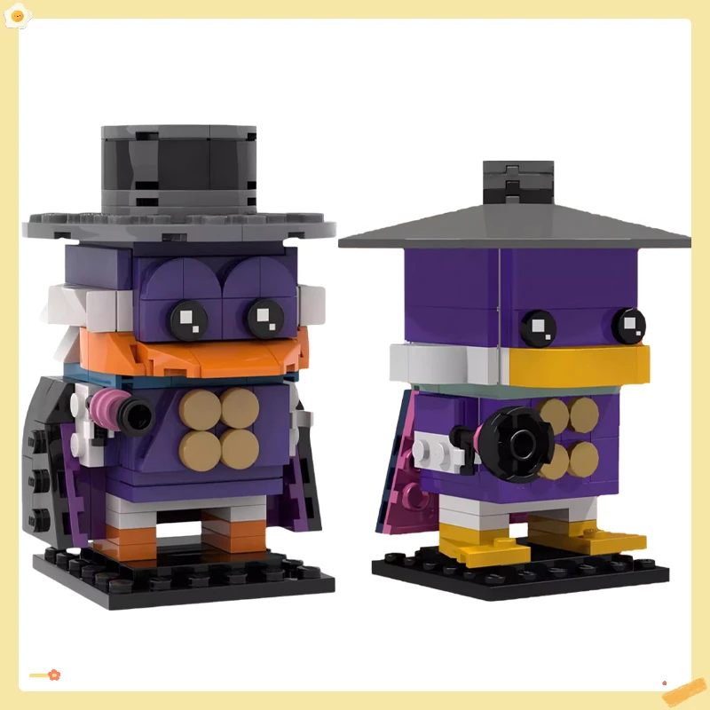 

MOC черная детективная утка, классические анимированные персонажи Brickheadz, строительный блок с мультяшными животными, игрушка, креативный рождественский подарок