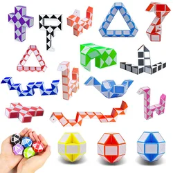 8/16Pcs Folding Snake Ruler Puzzle Cube Educational Toys for Kids Birthday Party Favors Guest Gifts School Prizes Goodie Filler