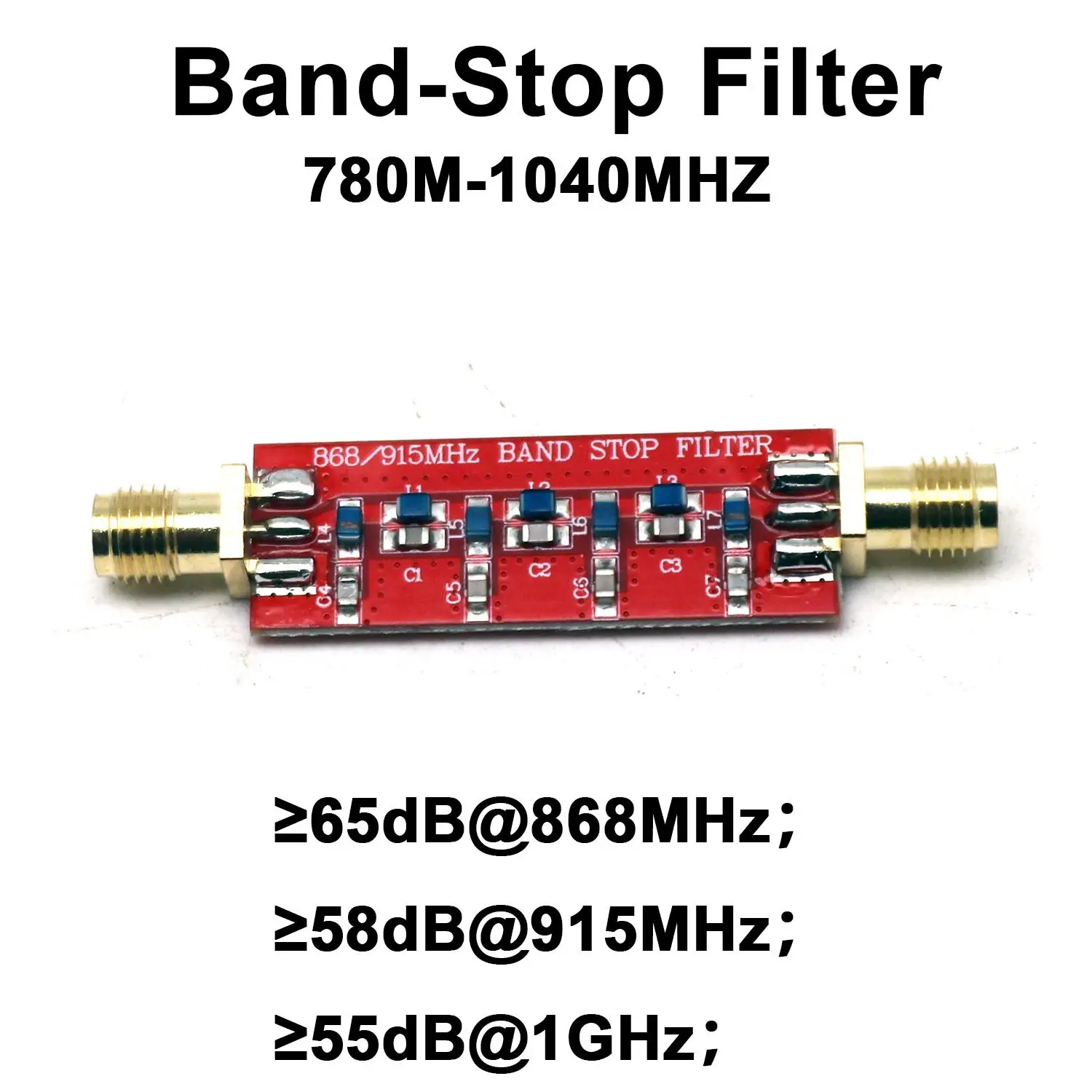 DYKB 780M-1040MHz Notch Filter 868MHz 915MHz Band-Stop SMA SDR Receiver LORA Helium Miner Radio Interference Suppression Module