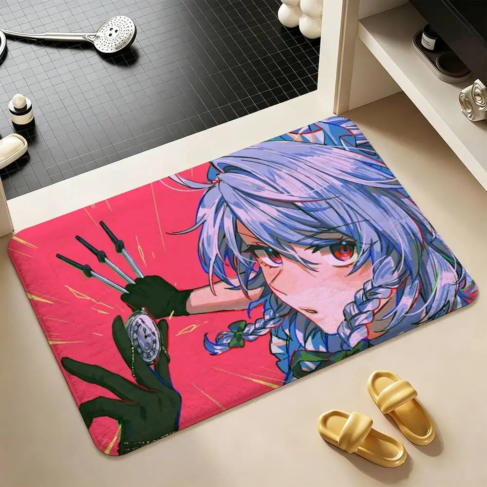 Izayoi Sakuya TOUHOU Project  Shower Room Absorbent Small Floor Mat Soft Comfortable Decorative Foot Mat