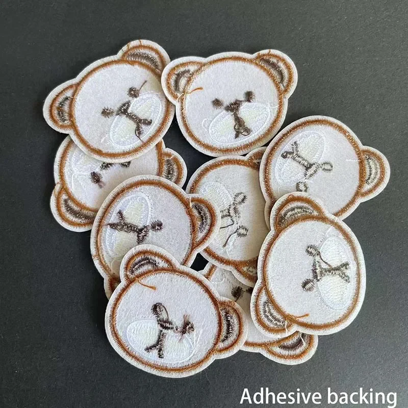 5PCS,10PCS/3.5*4.3CM teddy bear patch iron on badge,animal stickers cartoon embroidery fabric applique Patches For Clothing Kids