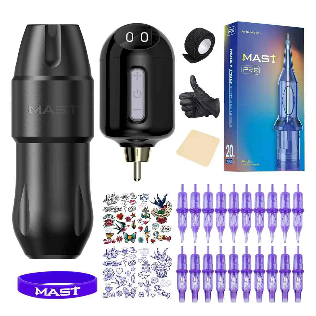 

Mast Tour Pro Plus Набор тату-машин Бесщеточный двигатель Ход 4,0 мм Короткая ручка с мачтой Перезаряжаемый ЖК-дисплей Беспроводной набор батарей