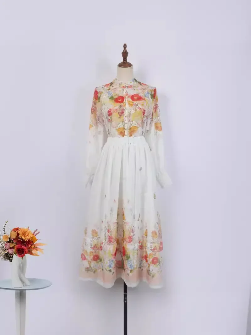 Dress Australian Fashion Summer Dresses 2024 New Printed Long Set Elegant Dress Womens Midi Dresses