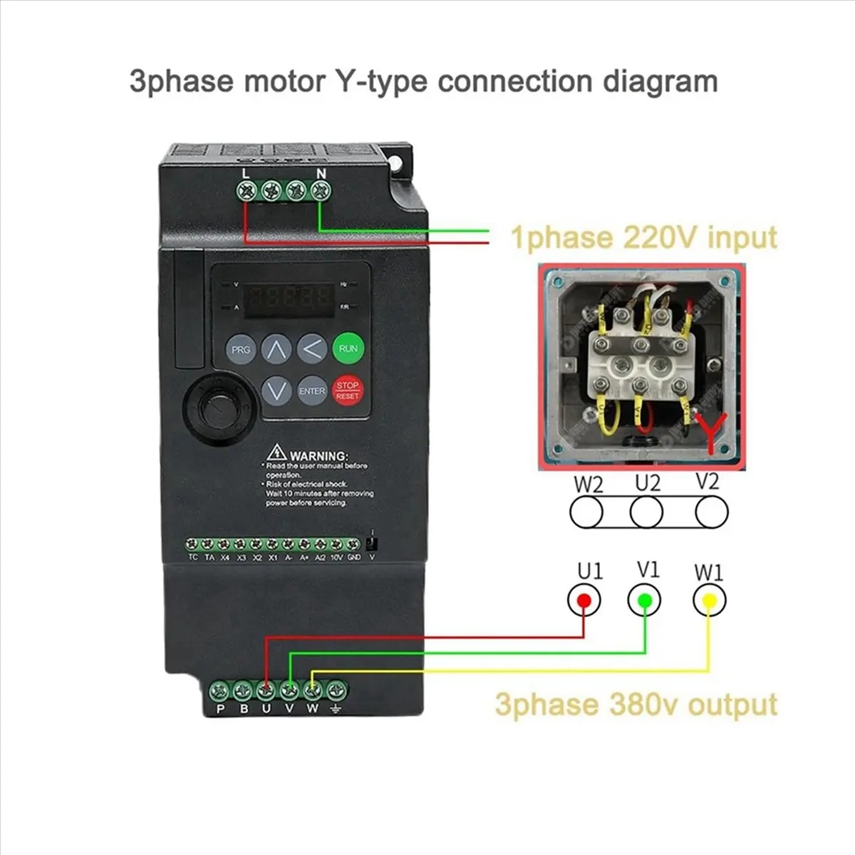 Limited Stock！220V to 380V VFD Frequency Converter Single Phase Input Three Phase Output Inverter 5.5KW Motor Speed Controller