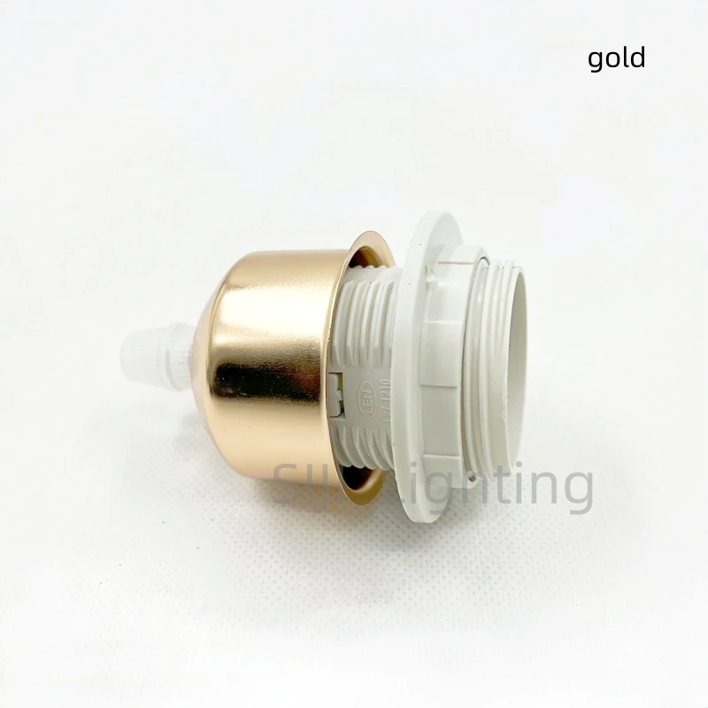 Modern Metal Lamp Base E27 Whole Teeth Lamp Socket E27 Socket Plastic Lamp Holder with Cable Clip Wire Grips Use with Lampshade